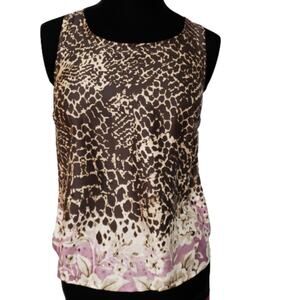 Dana Buchman sleeveless and leopard floral top Small